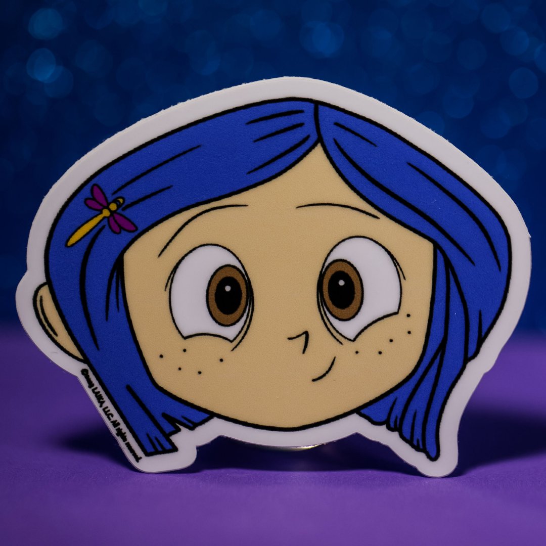 Happy Coraline Face - Sticker