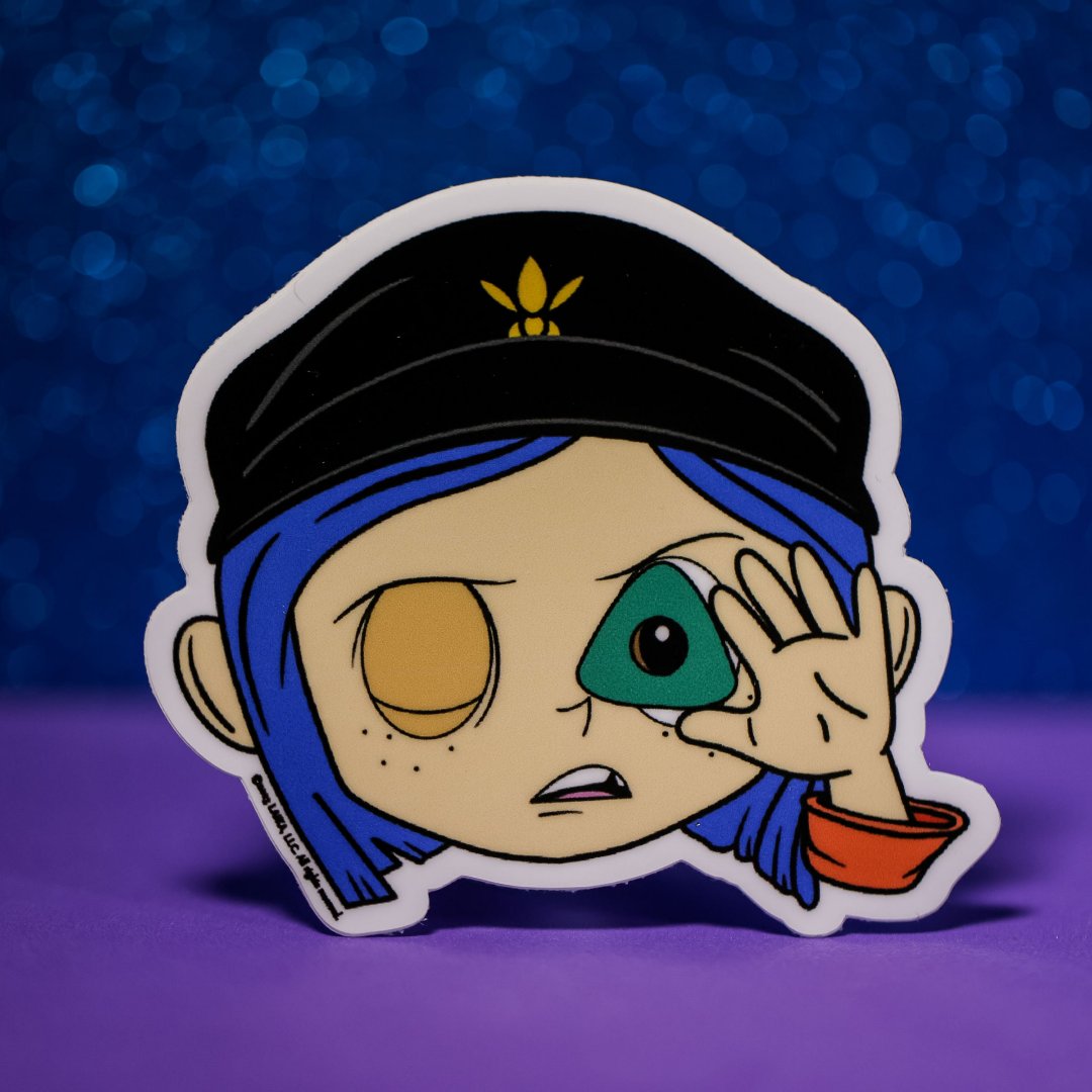 Determined Coraline Face - Sticker
