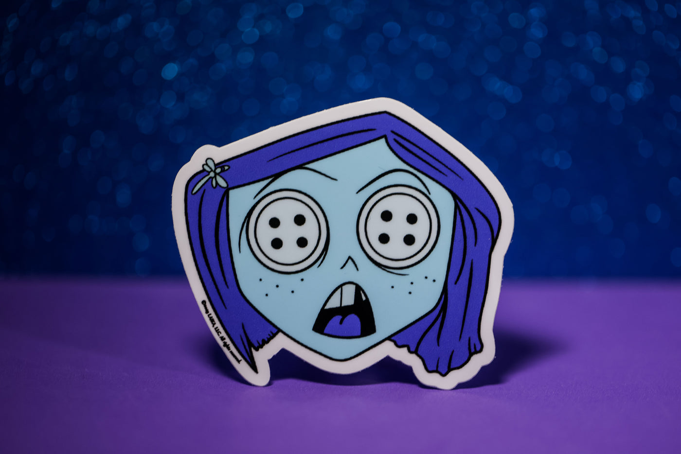 Surprised Coraline Face - Sticker