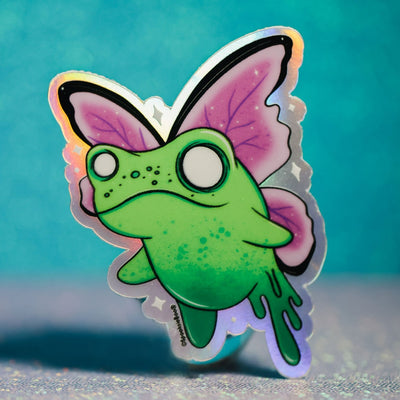 Speckles The Butterfly Frog - Holographic Sticker