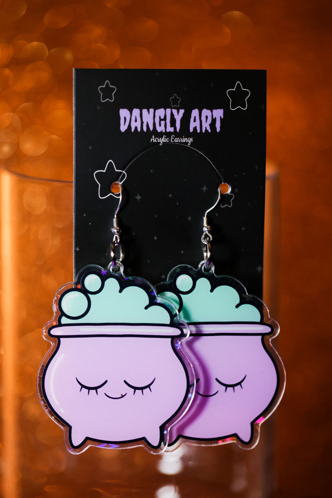 Cute Cauldron Acrylic Earrings - Cute Halloween Collection