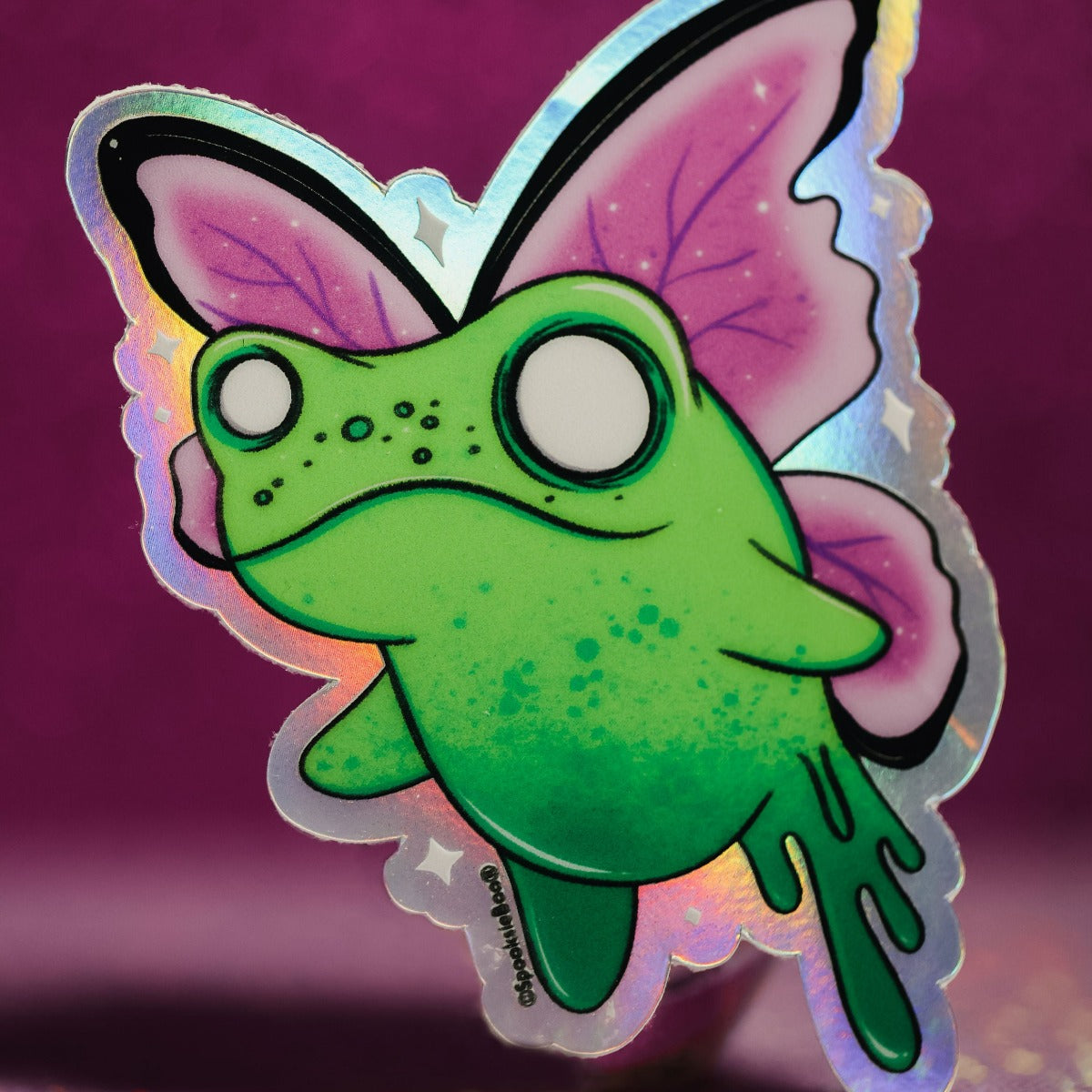 Speckles The Butterfly Frog - Holographic Sticker