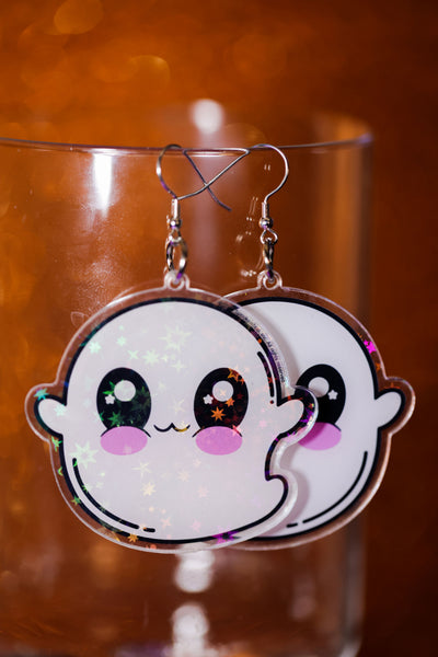 Cute Ghost Acrylic Earrings - Cute Halloween Collection