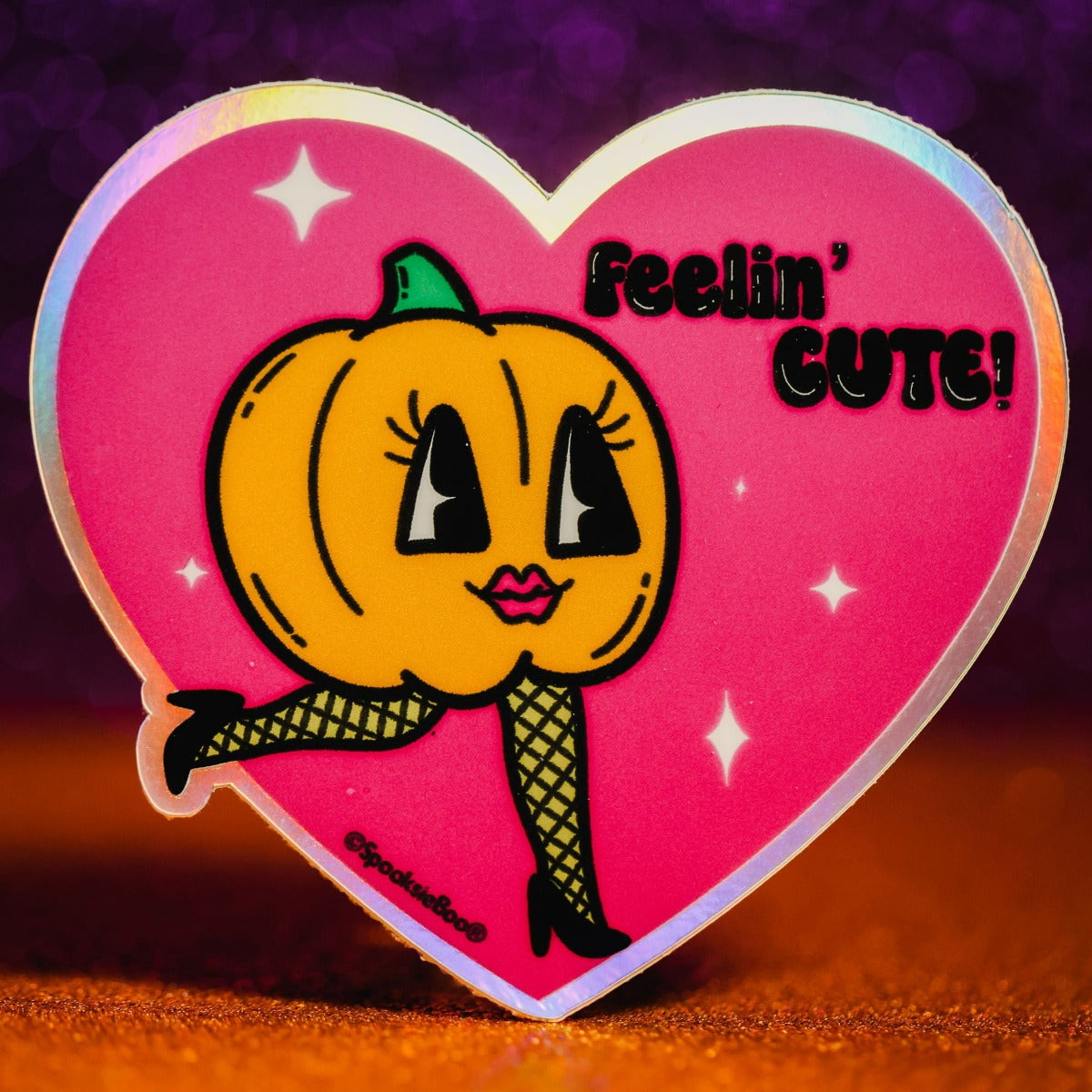 Feeling Cute Pumpkin - Holographic Sticker