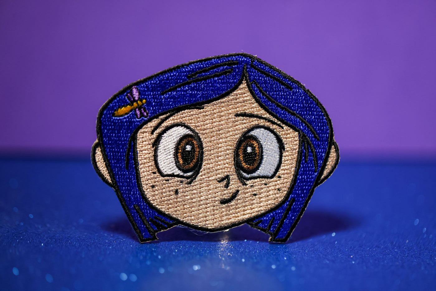 Happy Coraline Face - Iron On Patch