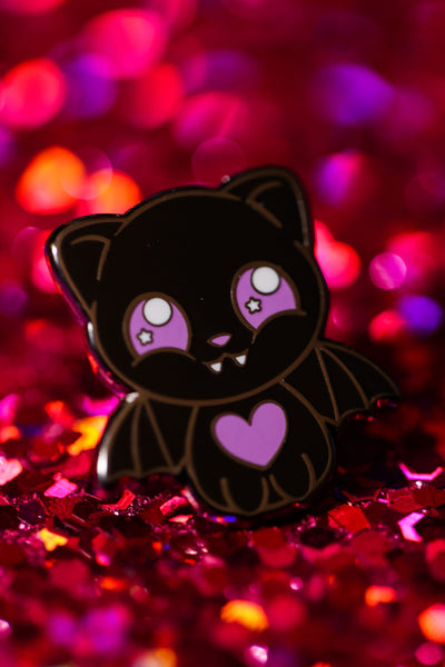 Black Milo Bat Cat Lace Charm - Cute Halloween Collection