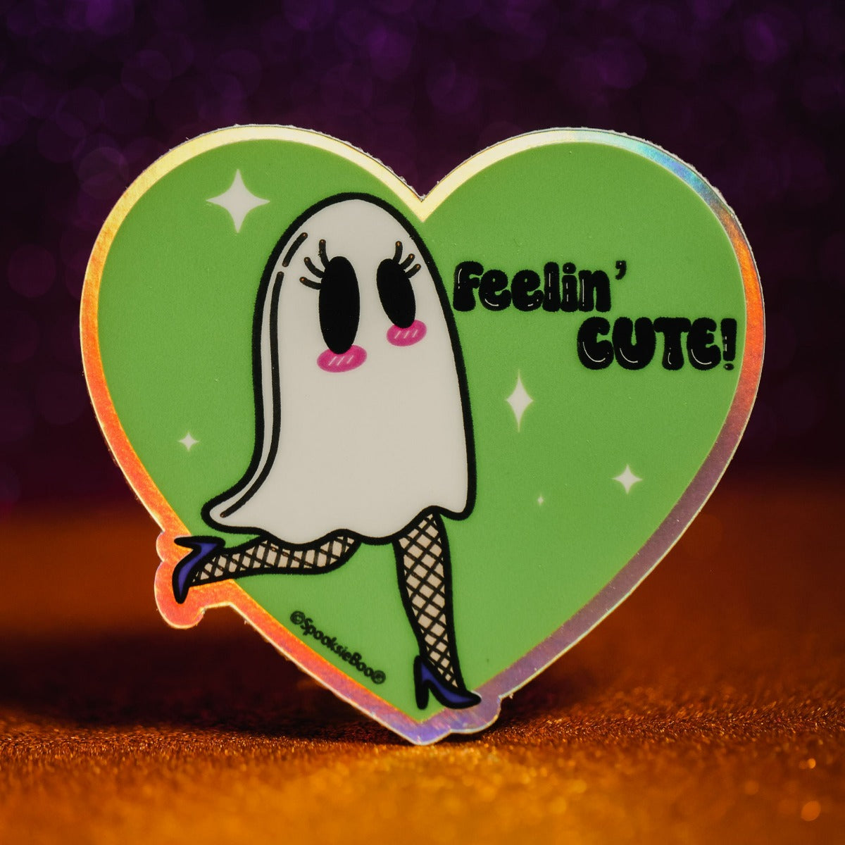 Feeling Cute Ghost - Holographic Sticker