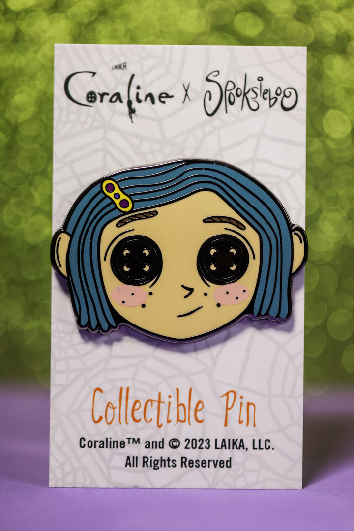 Cute Coraline Face - Enamel Pin