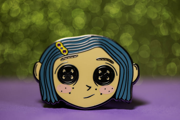 Cute Coraline Face - Enamel Pin