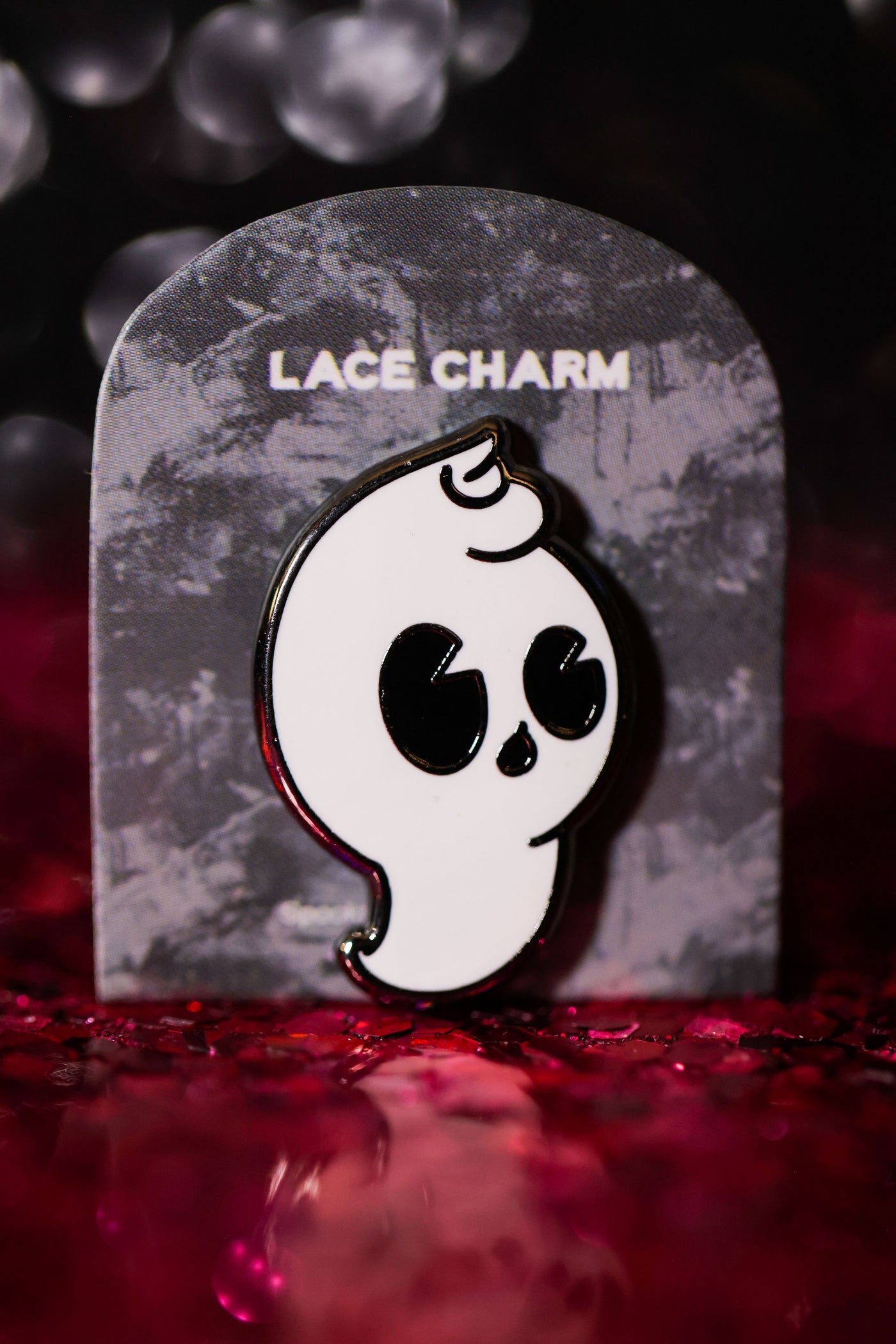 White Boo Lace Charm - Cute Halloween Collection