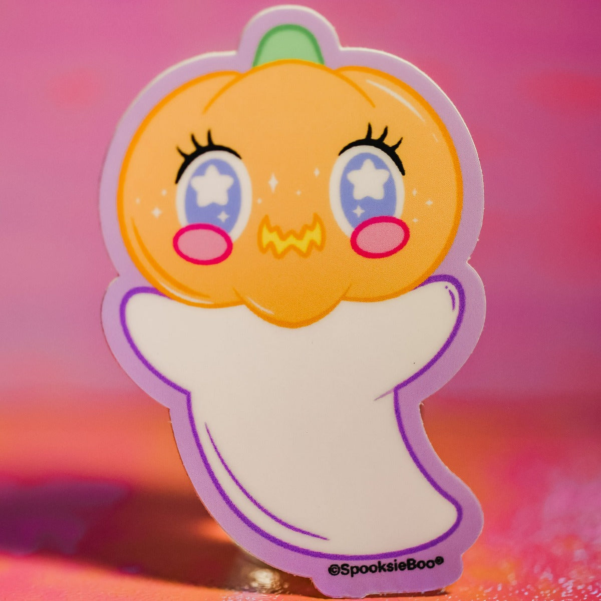 Kawaii Pumpkin Ghost - Sticker