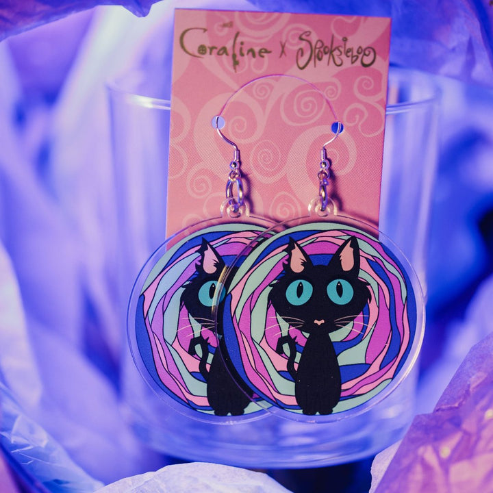 Coraline Cat - Acrylic Earrings