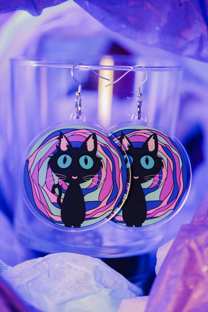 Coraline Cat - Acrylic Earrings