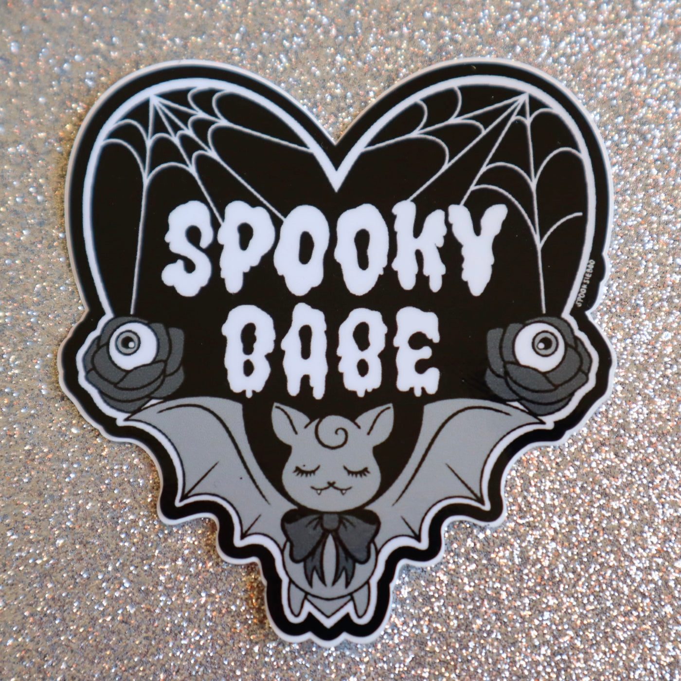 Black Heart Spooky Babe - Sticker