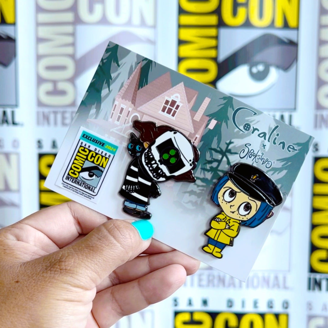 Coraline and Wybie SDCC Exclusive - Enamel Pin Set