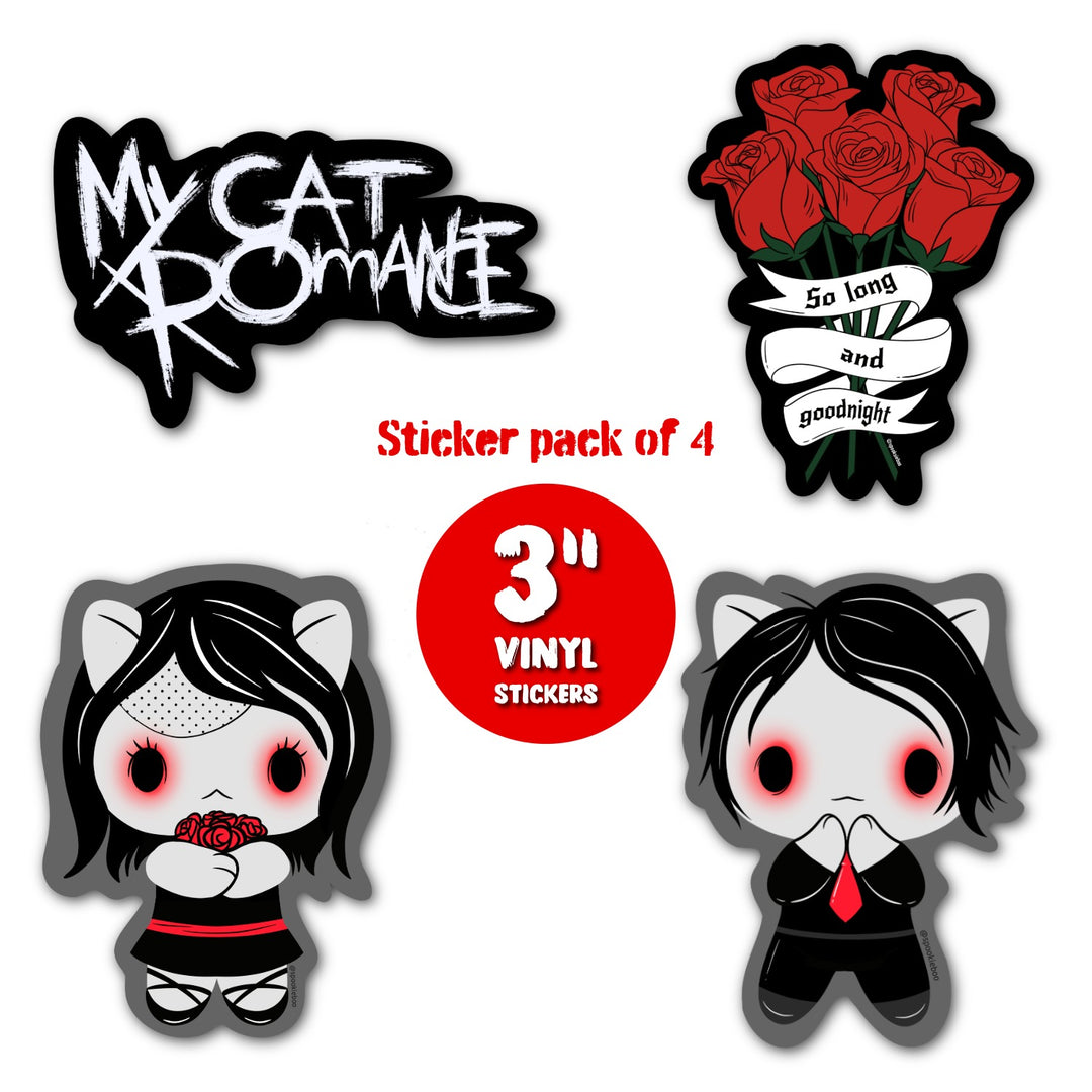 3 Meows for Sweet Revenge Sticker Pack of 4