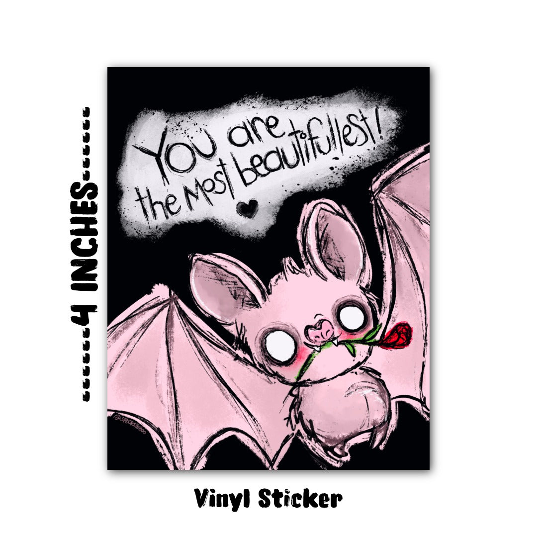Pink Bat 4” Vinyl Sticker