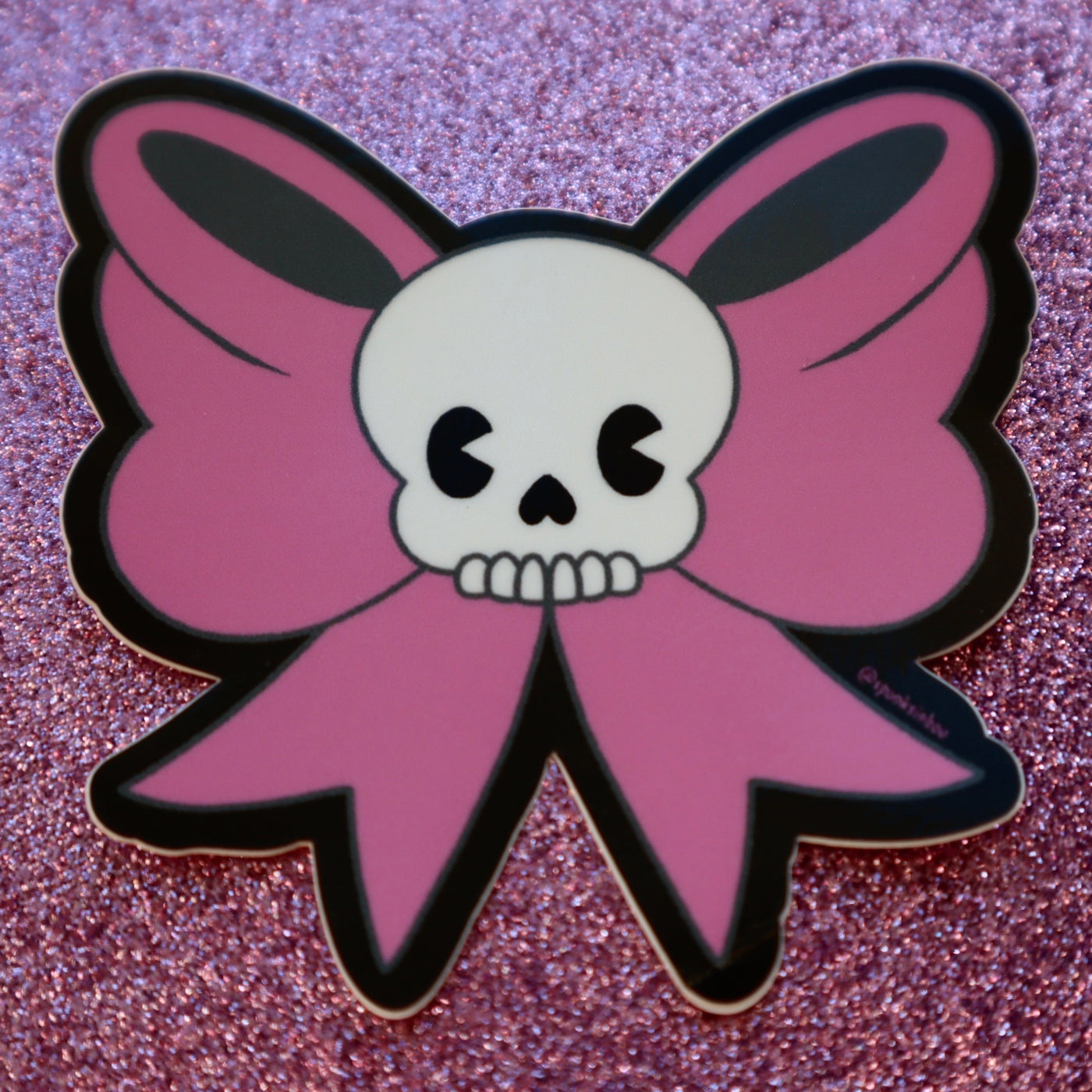 Pink Skull Bow - Sticker