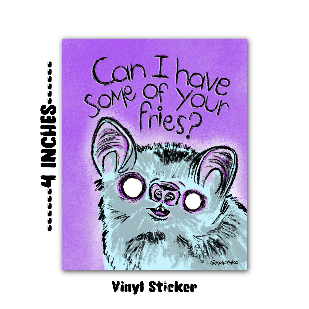 Fries Bat 4” Vinyl Sticker