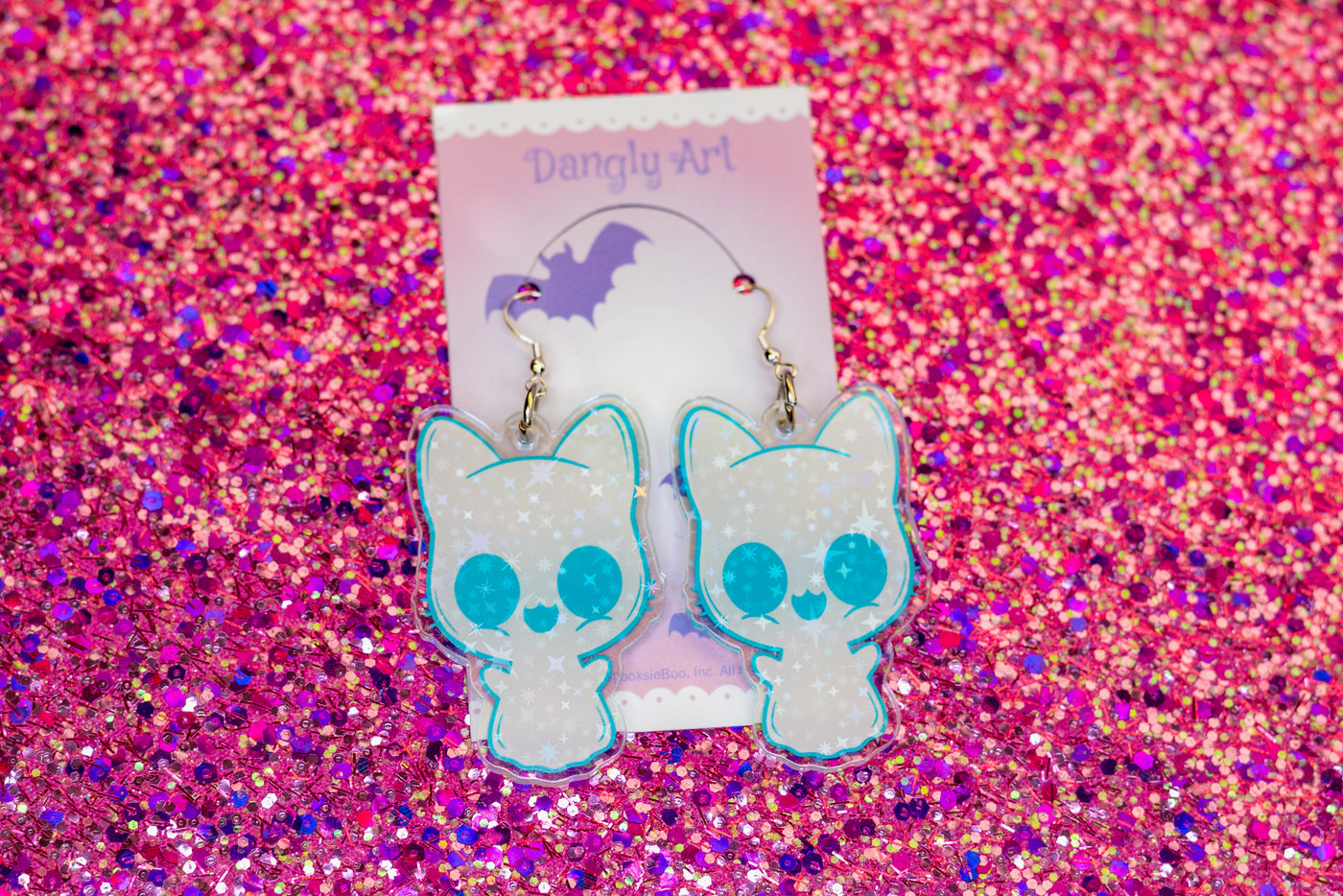 Pastel Halloween Ghost Kitties - Acrylic Earrings