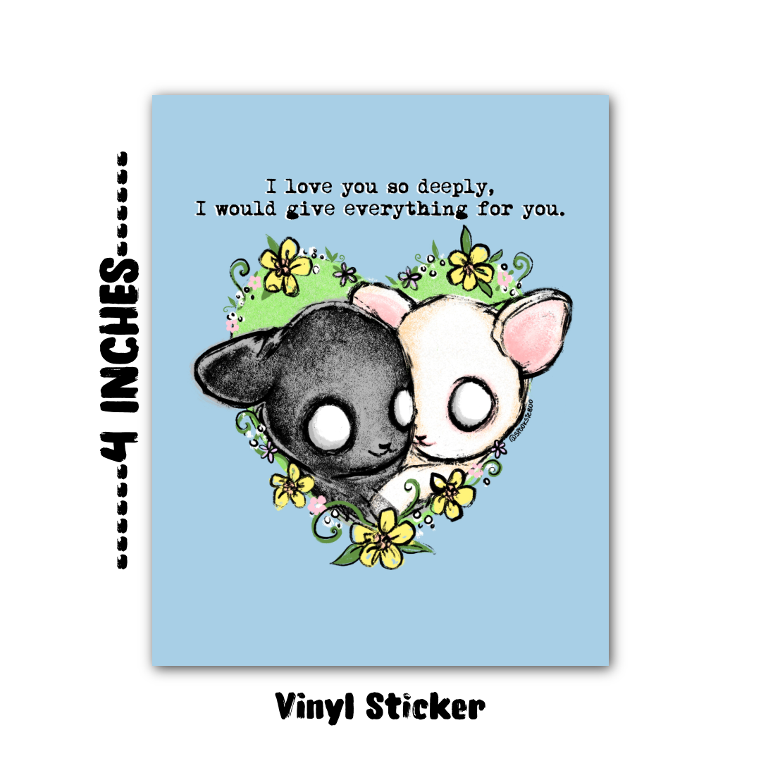 Lamb Love 4” Vinyl Sticker