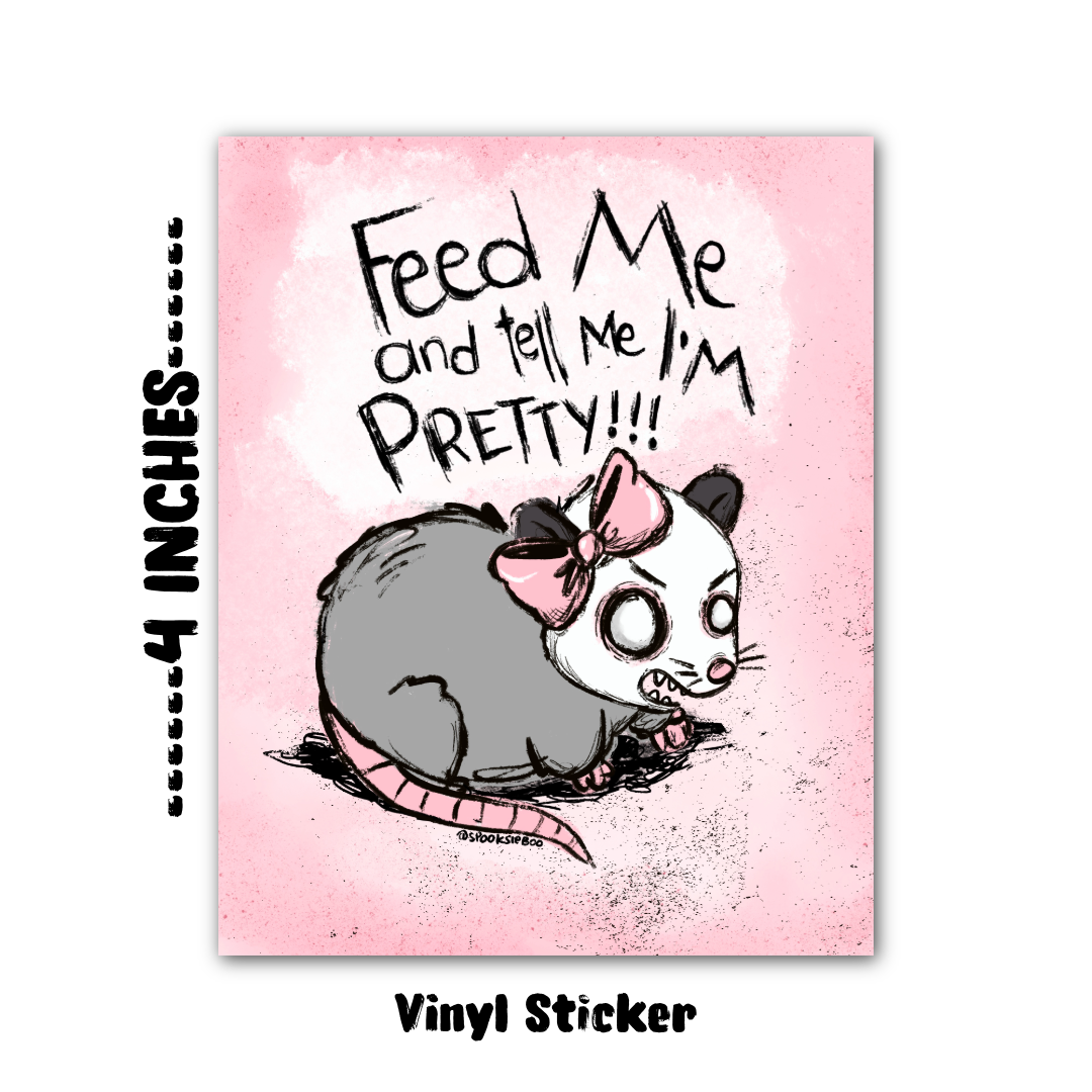 Pretty Opossum 4” Vinyl Sticker