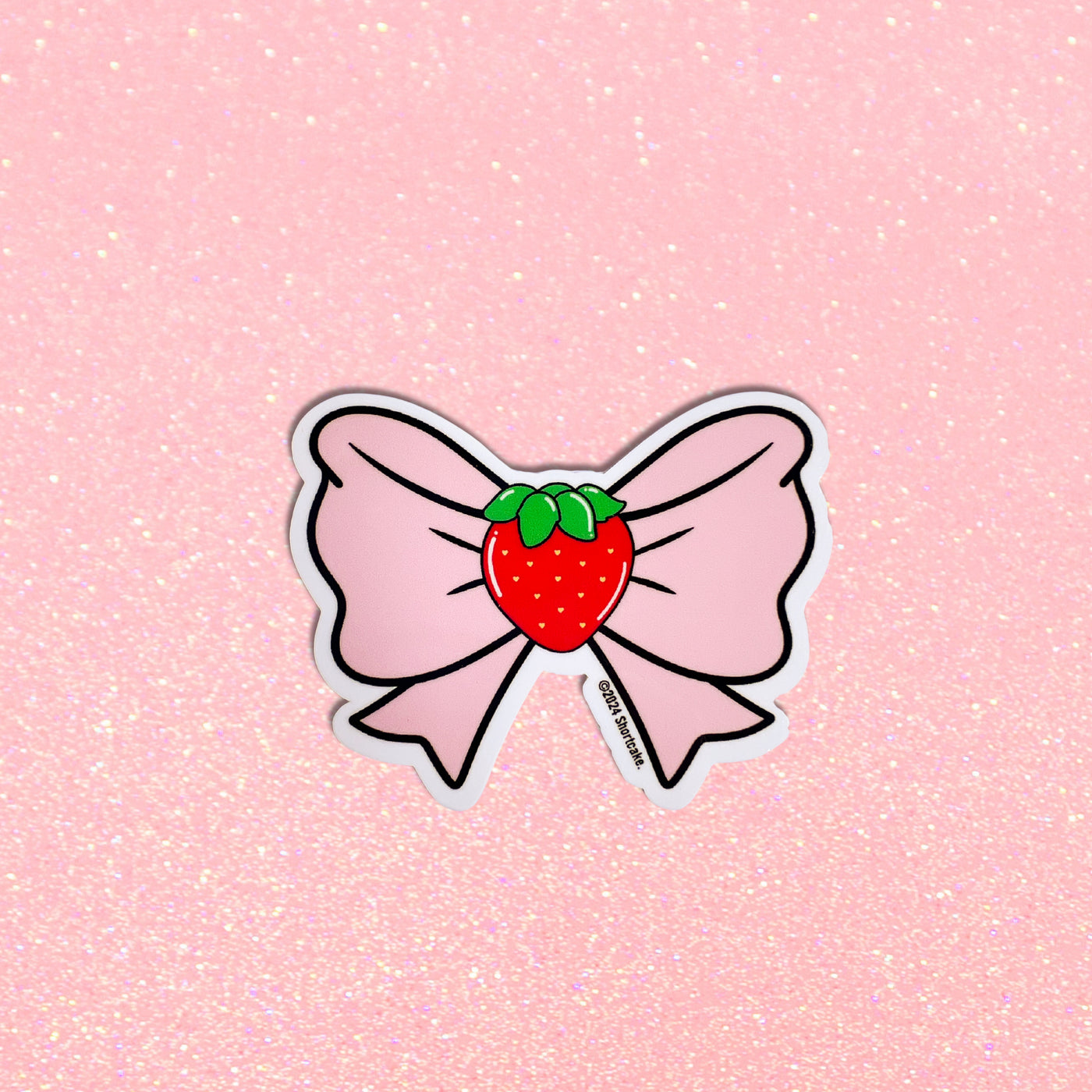 Besties Strawberry Bow Sticker