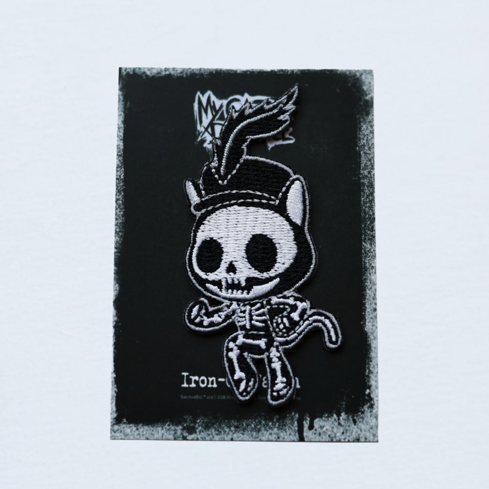 Black and white cat skeleton patch.