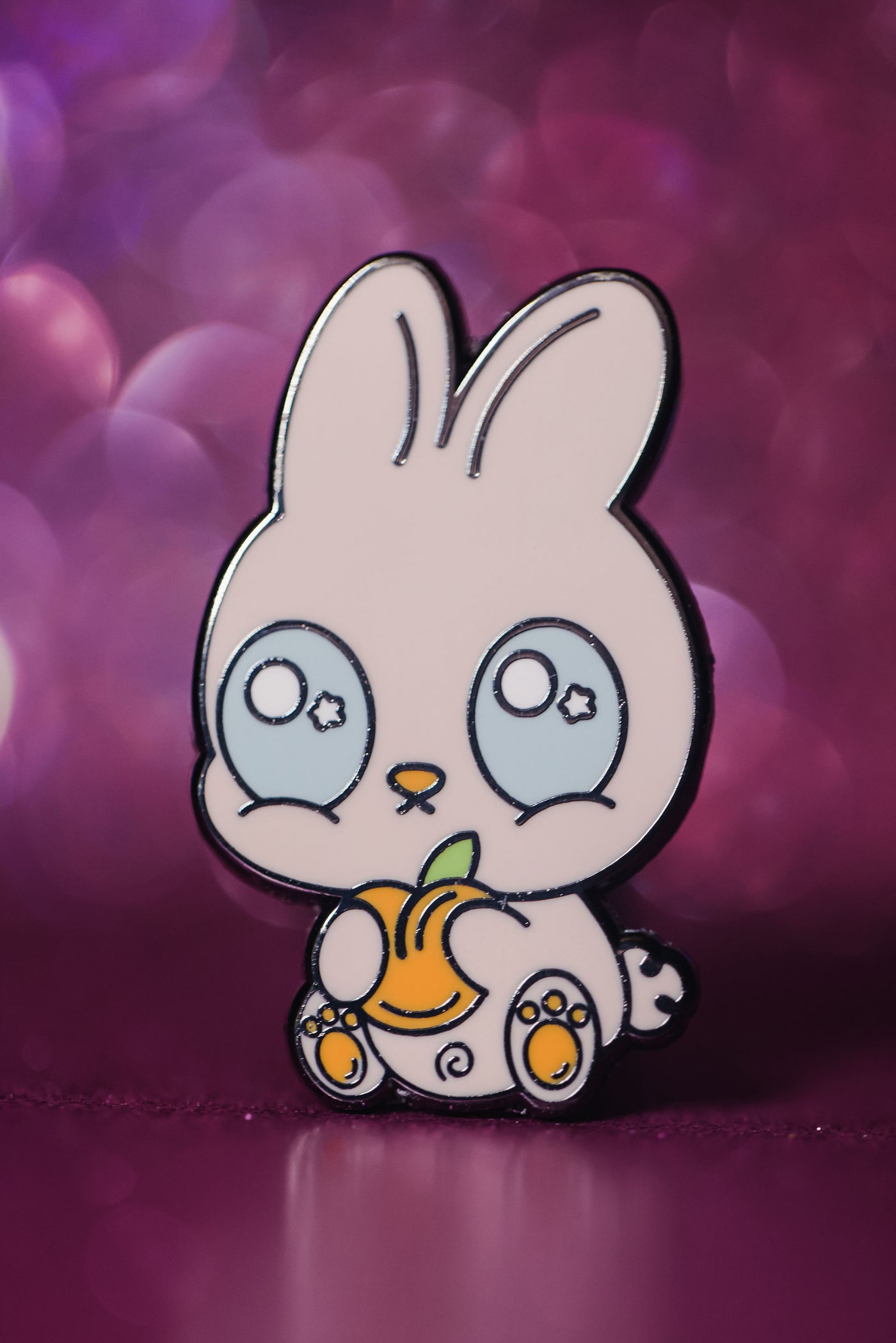 Peach Bunny Enamel Pin - Spooky and Kawaii Bunnies Collection