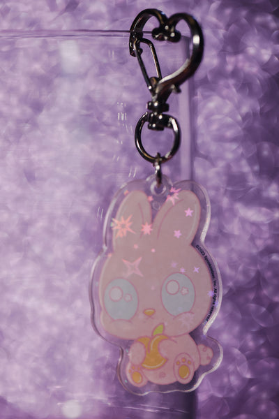 Peach Bunny Keychain - Spooky and Kawaii Bunnies Collection