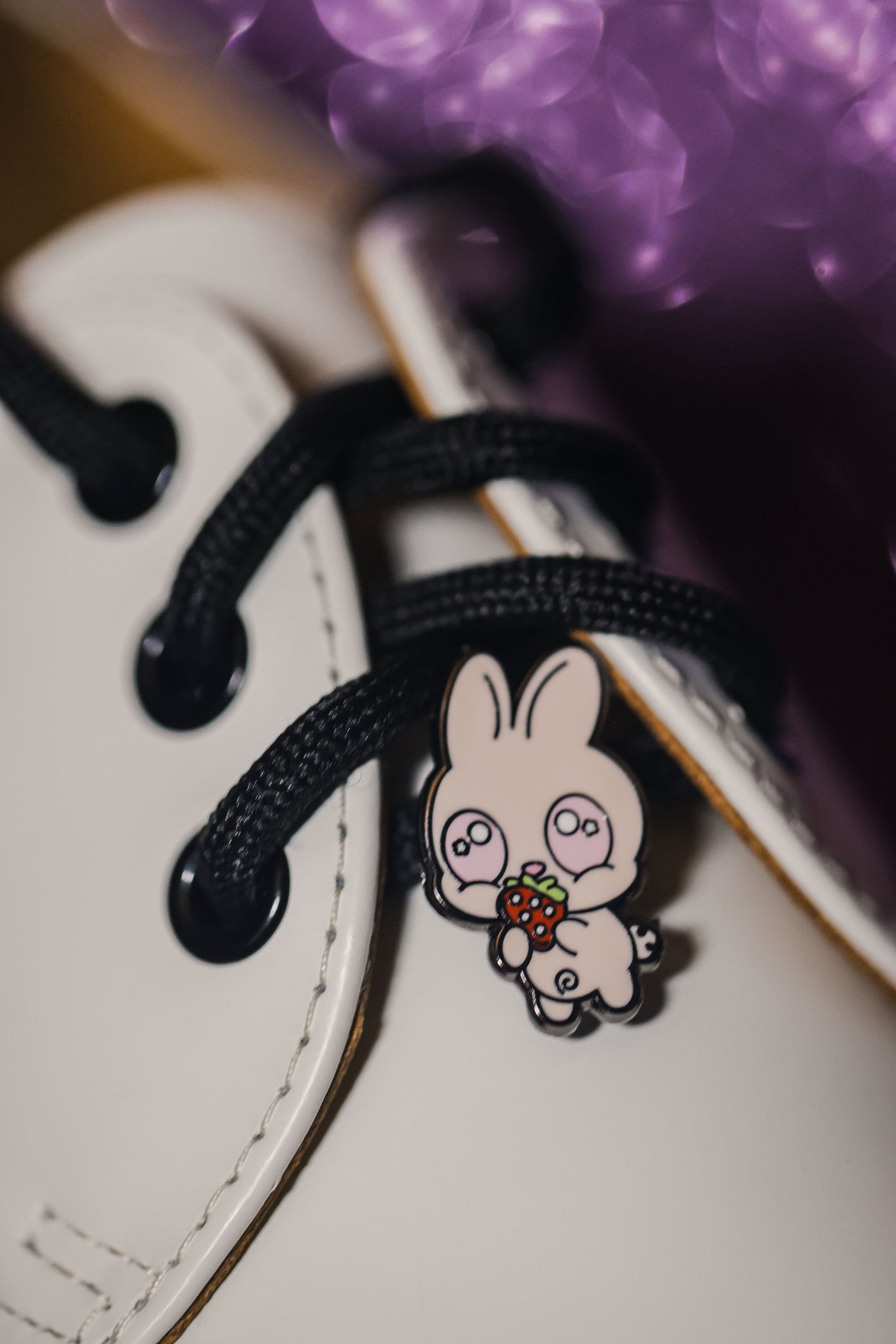 Strawberry Bunny Lace Charm - Spooky and Kawaii Bunnies Collection