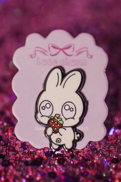 Strawberry Bunny Lace Charm - Spooky and Kawaii Bunnies Collection