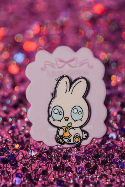 Peach Bunny Lace Charm - Spooky and Kawaii Bunnies Collection