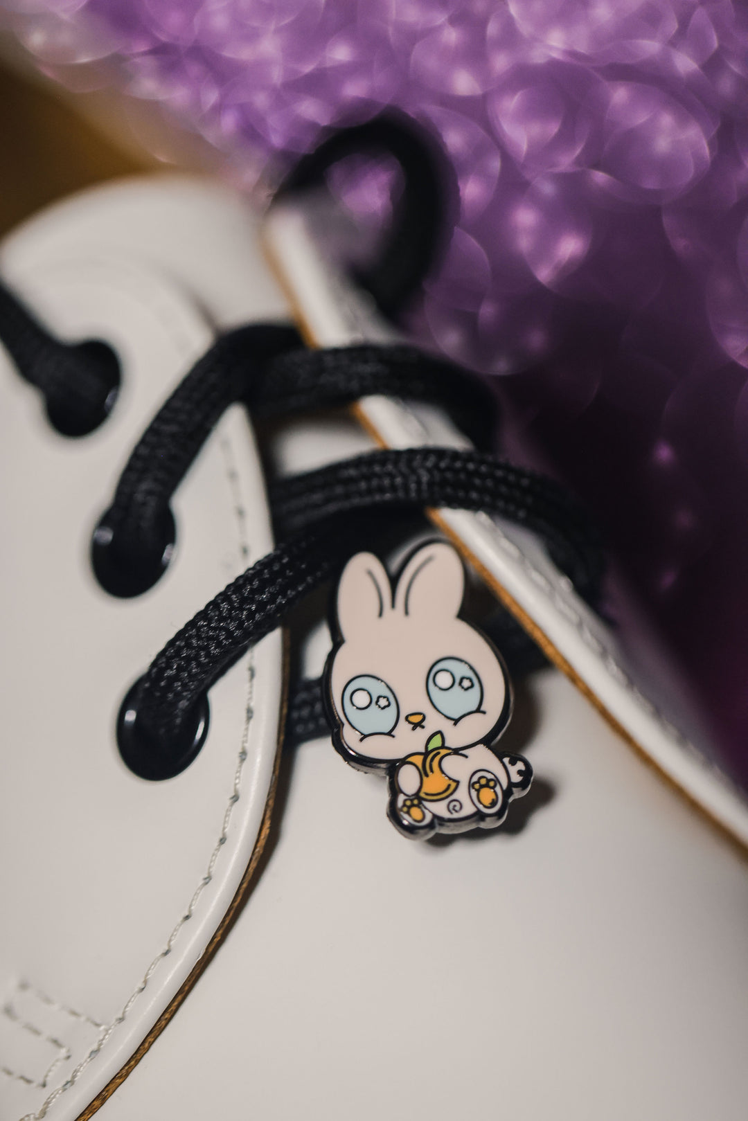 Peach Bunny Lace Charm - Spooky and Kawaii Bunnies Collection