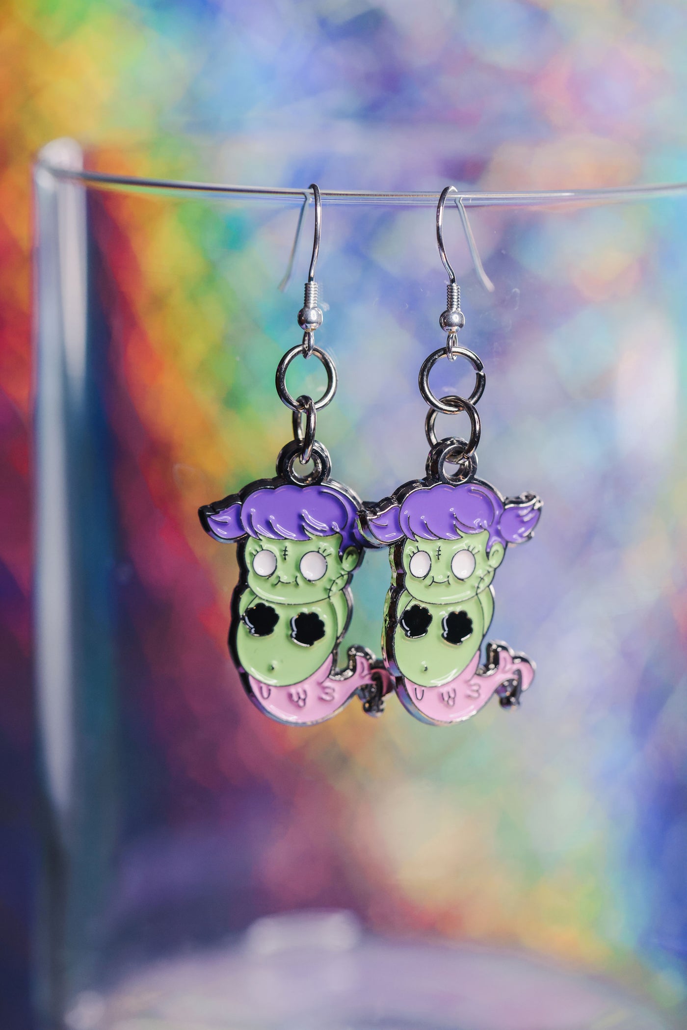 Hot Ghoul Summer Zombie Mermaid - Enamel Earrings