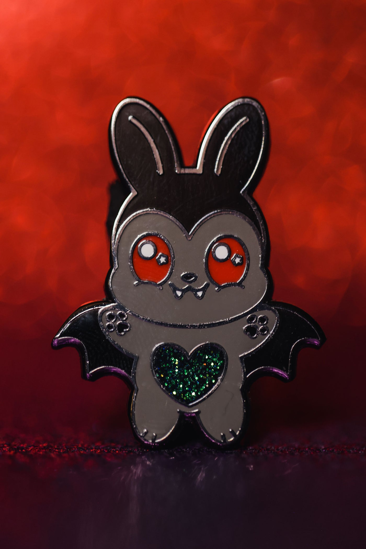 Cherry Bunny Enamel Pin - Spooky and Kawaii Bunnies Collection