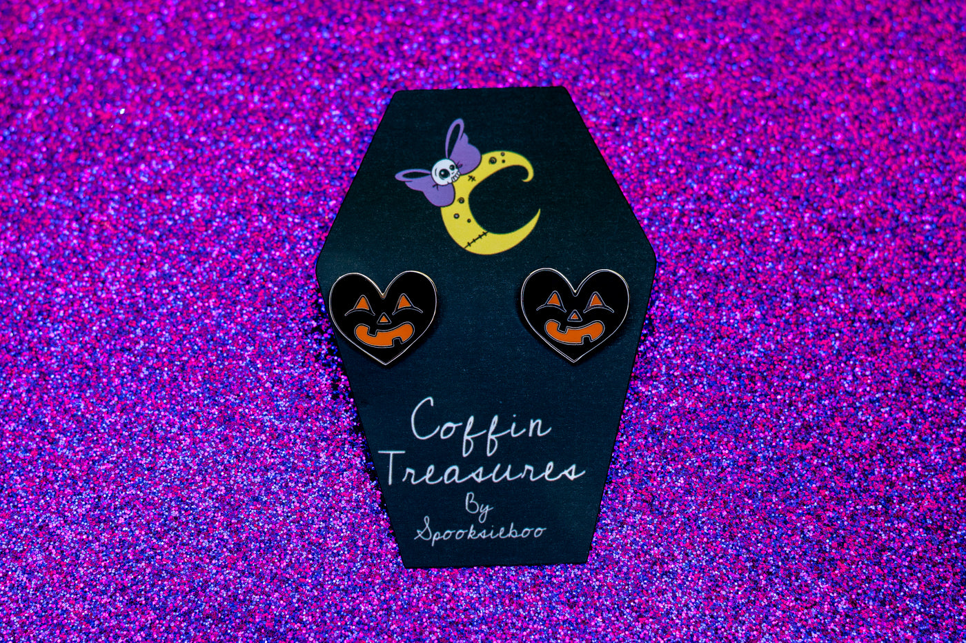 Halloween Pastel - Heart-O-Lantern Stud Earrings