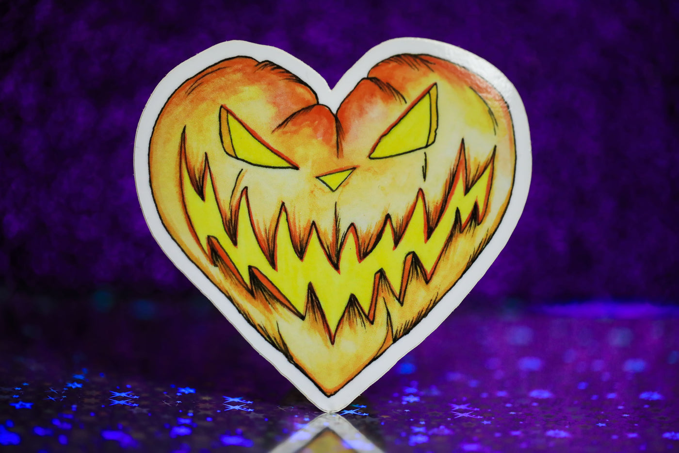 Heart Jack-o-lantern  - Sticker