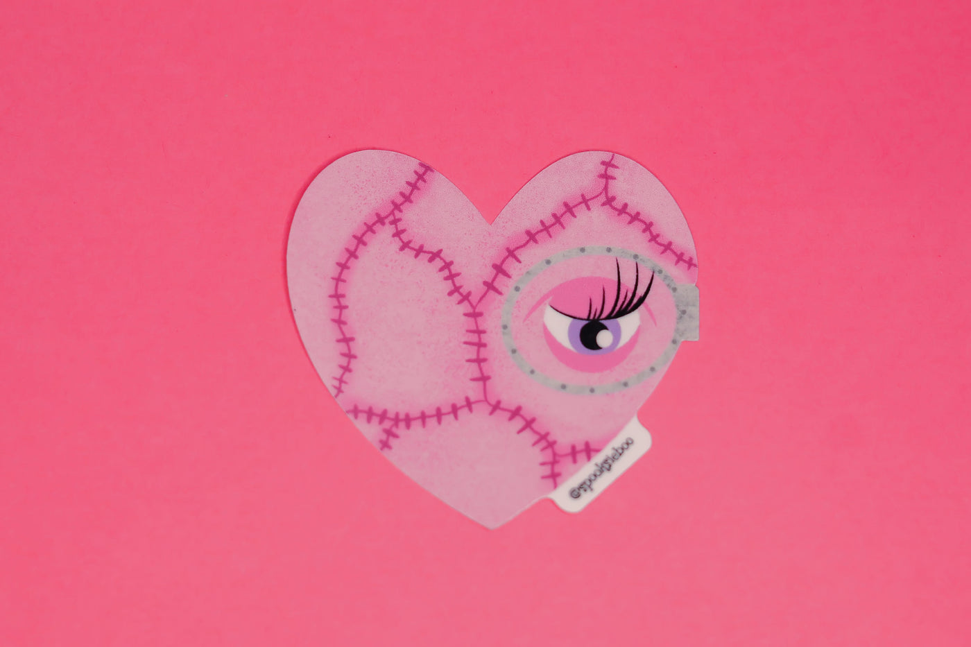 Pink Stitched Heart - Sticker