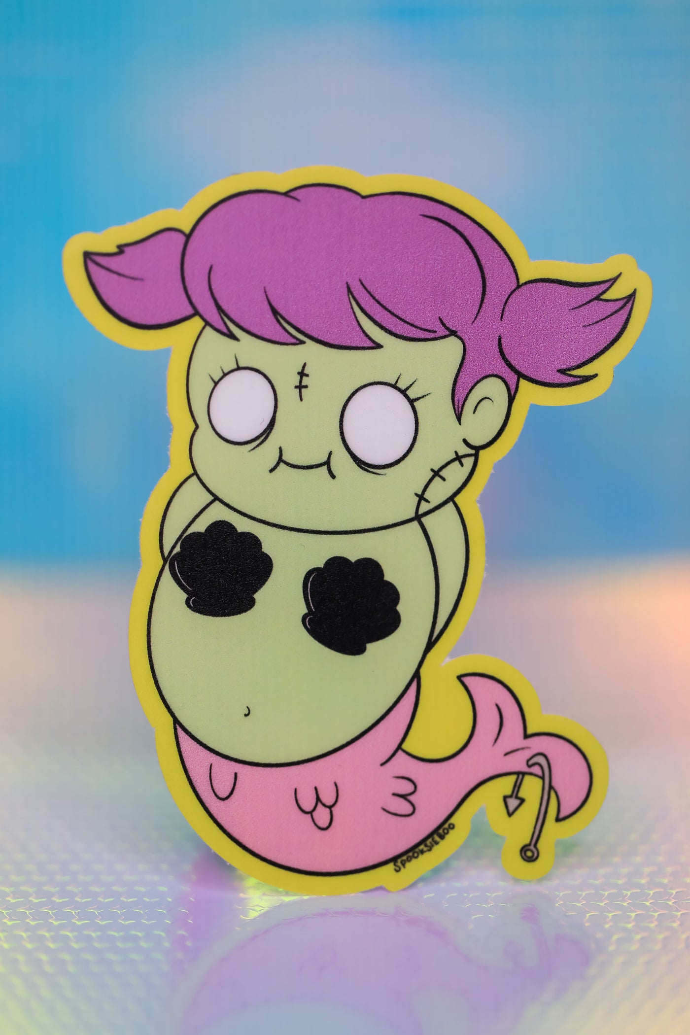 Baby Purple Haired Zombie Mermaid- Sticker