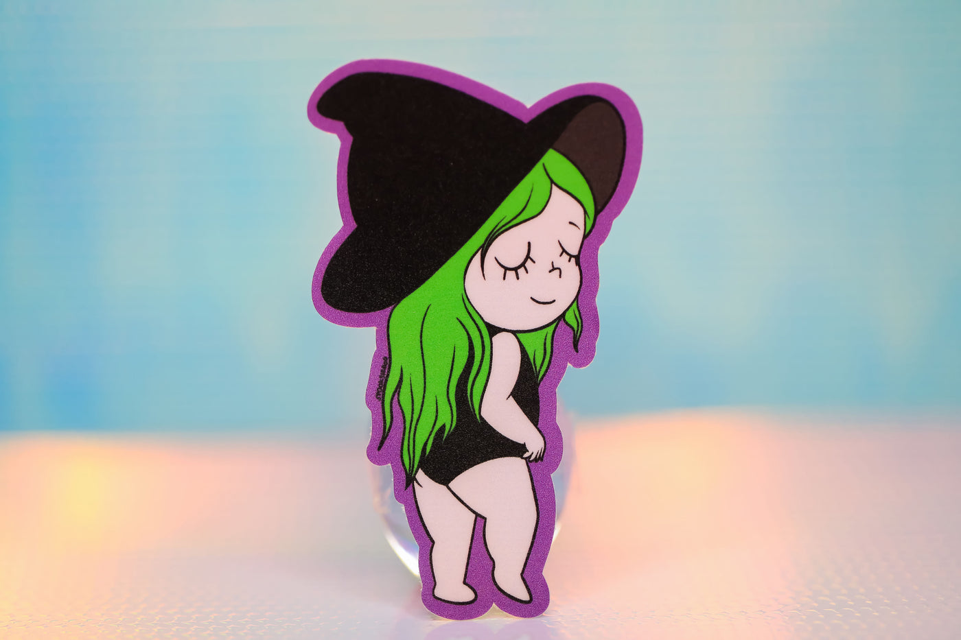 Green Haired Beach Witch - Sticker